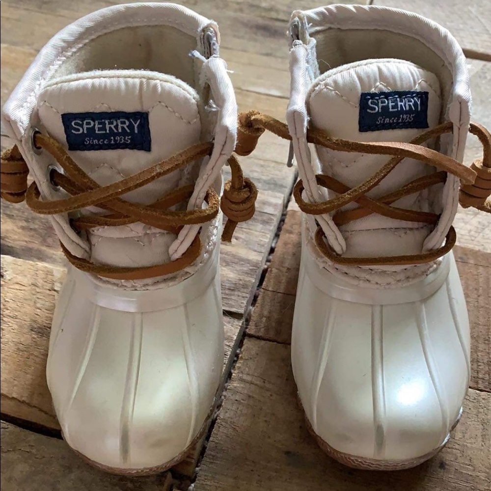 Toddler Sperry Duck Boots in Pearl
